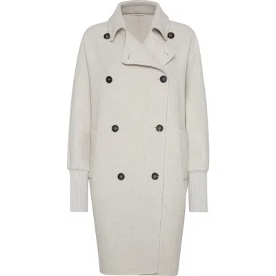 Brunello Cucinelli Cashmere Double Cloth Coat In Multicolor