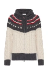 Brunello Cucinelli Handmade Mountain Cables Opera Cardigan In Rice