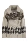 Brunello Cucinelli Women Handmade Opera Cardigan With Belt In Neutral
