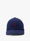 Brunello Cucinelli Diagonal Twill Baseball Cap In Blue