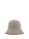 Brunello Cucinelli Virgin Wool-blend Bucket Hat In Camel Chiaro+piombo