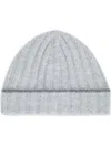 Brunello Cucinelli Ribbed Hat In Gray