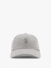 Brunello Cucinelli Logo-embroidered Cap In Grey