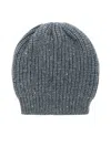 Brunello Cucinelli Ribbed Knit Beanie In Grey