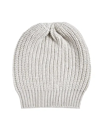 Brunello Cucinelli Ribbed-knit Cashmere Beanie In Beige