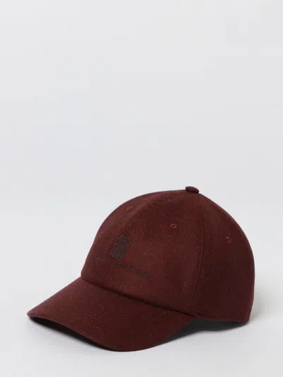 Brunello Cucinelli Hat Men  In Burgundy
