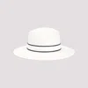 Brunello Cucinelli Natural Straw Fedora Hat With Wide Brim In White