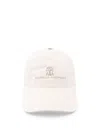 Brunello Cucinelli Logo Print Baseball Cap In White