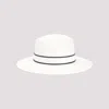 Brunello Cucinelli Natural Straw Fedora Hat With Wide Brim In White
