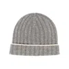 Brunello Cucinelli Contrast Line Beanie In Gray