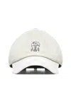 Brunello Cucinelli Logo Suede Baseball Cap In Beige