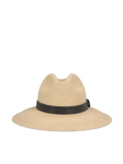 Brunello Cucinelli Hats In Beige+ultrablack