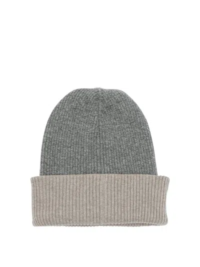 BRUNELLO CUCINELLI BRUNELLO CUCINELLI REVERSIBLE CASHMERE BEANIE