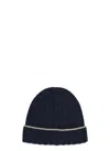 Brunello Cucinelli Ribbed Cashmere Beanie Turn-up Brim In Blue