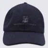 Brunello Cucinelli Men Virgin Wool Flannel Baseball Cap With Embroidery