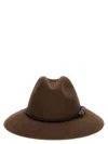Brunello Cucinelli Fedora Made Of Hemp And Techno Cotton With Leather Band And Necklace In Brown
