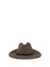 Brunello Cucinelli Women Fedora In Hemp And Techno Cotton In Brown