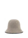 Brunello Cucinelli Virgin Wool-blend Bucket Hat In Camel Chiaro+piombo