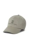 Brunello Cucinelli Classic Six-panel Cap With Adjustable Strap In Gray