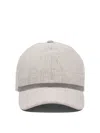 Brunello Cucinelli Curved Brim Panelled Textured Top Button Hat
