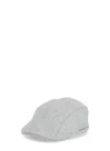 Brunello Cucinelli Virgin Wool Flannel Flat Cap With Embroidery In Grey
