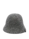 Brunello Cucinelli Ribbed Sequin-detail Bucket Hat In Gray