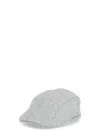 Brunello Cucinelli Virgin Wool Flannel Flat Cap With Embroidery In Light Grey