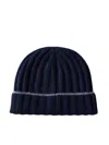 Brunello Cucinelli Ribbed Cashmere Knit Beanie In Marina