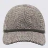 Brunello Cucinelli Bead-embellished Herringbone Wool-blend Tweed Cap
