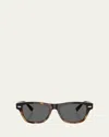 Brunello Cucinelli Havana Rectangle Acetate Sunglasses In Havana