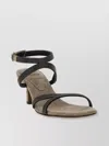 Brunello Cucinelli Sandal City Grey With Precious Straps