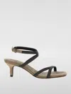 Brunello Cucinelli Sandal City Grey With Precious Straps In Grey