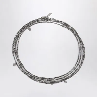 BRUNELLO CUCINELLI BRUNELLO CUCINELLI  HEMATITE AND STERLING SILVER BRACELET
