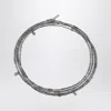 Brunello Cucinelli Hematite And Sterling Silver Bracelet In Metallic