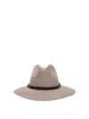 Brunello Cucinelli Hemp And Cotton Fedora Hat In Brown