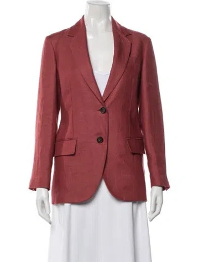 Pre-owned Brunello Cucinelli Hemp Blazer W/ Tags In Red