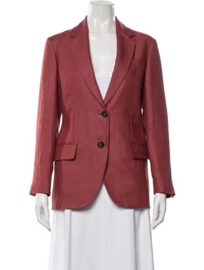 Pre-owned Brunello Cucinelli Hemp Blazer W/ Tags In Red