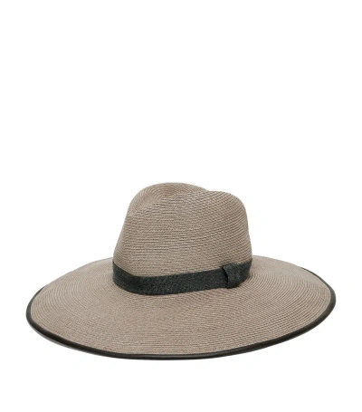 Brunello Cucinelli Women's Hemp And Cotton Fedora With Precious Band In Dessert