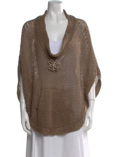 Pre-owned Brunello Cucinelli Hemp Cowl Neck Sweater In Neutral