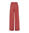 Brunello Cucinelli Hemp-linen Gabardine Loose Trousers In Red