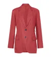 Brunello Cucinelli Hemp-linen Single-breasted Blazer In Red