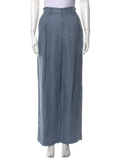 Pre-owned Brunello Cucinelli Hemp Wide Leg Pants W/ Tags In Blue