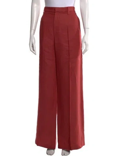Pre-owned Brunello Cucinelli Hemp Wide Leg Pants W/ Tags In Red