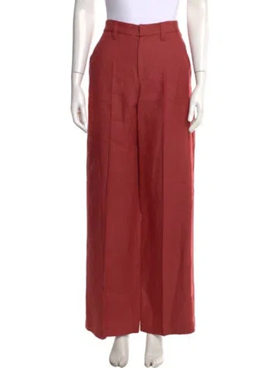 Pre-owned Brunello Cucinelli Hemp Wide Leg Pants W/ Tags In Red