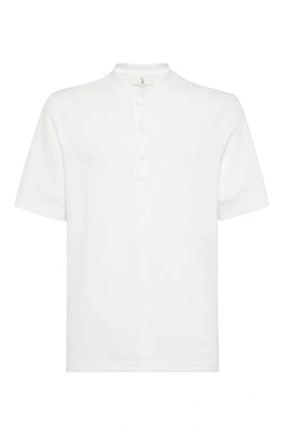 Brunello Cucinelli Henley Collar T-shirt In White