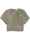 Brunello Cucinelli Herbarium-appliqué Blouse In Green