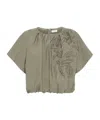 Brunello Cucinelli Herbarium-appliqué Blouse In Nude
