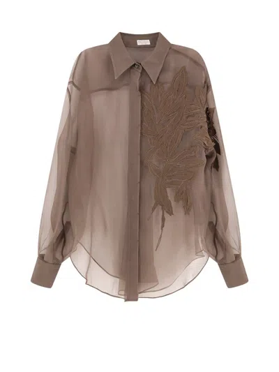 Brunello Cucinelli Blouse In Brown