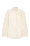 Brunello Cucinelli Flora Applique Shirt In Light Grey