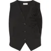 Brunello Cucinelli Herbarium Embroidered Poplin Vest In Black